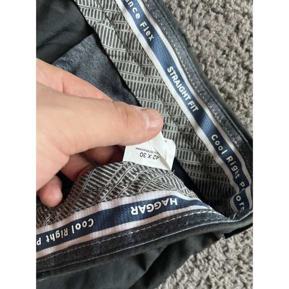 Hagger Cool Right Performance Flex  Flat Straight Fit 42Wx30L Gray Flat Front - Picture 5 of 5